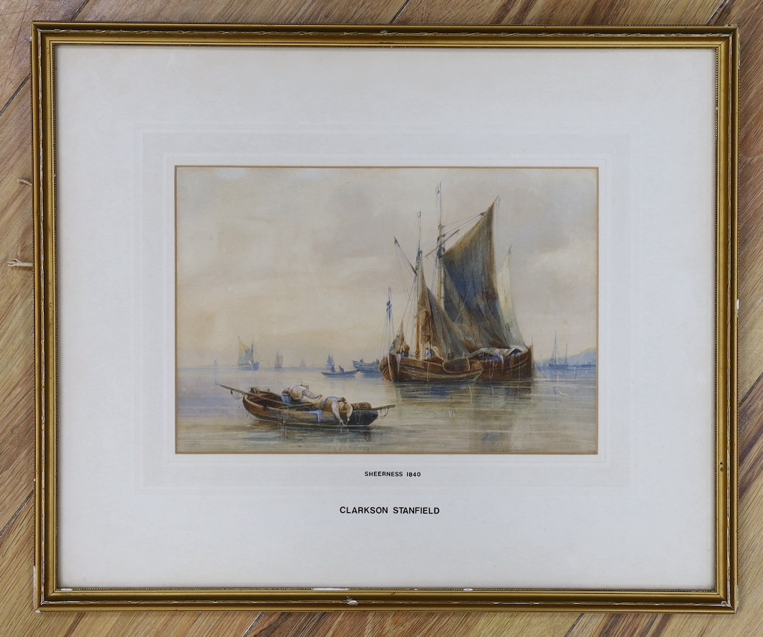 Attributed to Clarkson Stanfield (1793-1869), watercolour, Sheerness 1840, 18 x 26cm